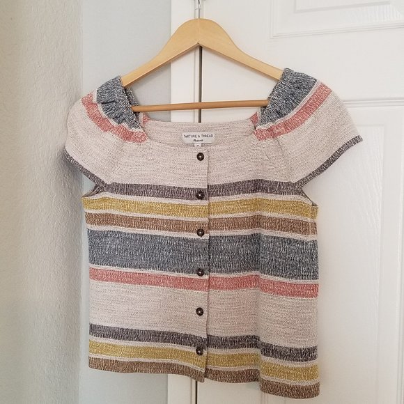 Madewell Tops - NWT Madewell Texture & Thread crop blouse, XS